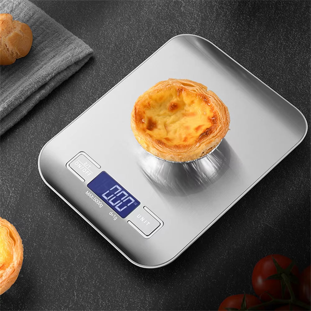 5Kg/10Kg 1G Portable Kitchen Scale Coffee Electronic Scale Stainless Steel Surface LCD Backlit Kitchen Food Scales Weighing Tool