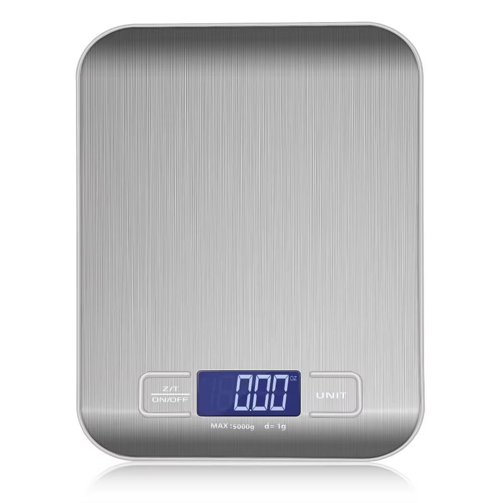 5Kg/10Kg 1G Portable Kitchen Scale Coffee Electronic Scale Stainless Steel Surface LCD Backlit Kitchen Food Scales Weighing Tool